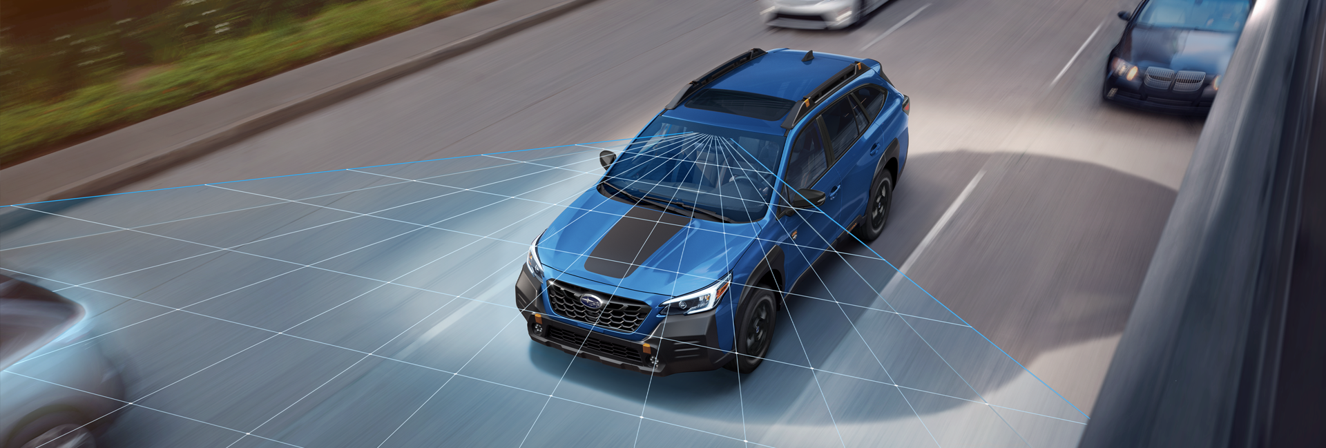 A photo illustration of the EyeSight Driver Assist Technology on the 2023 Outback Wilderness. | Subaru Superstore of Surprise in Surprise AZ