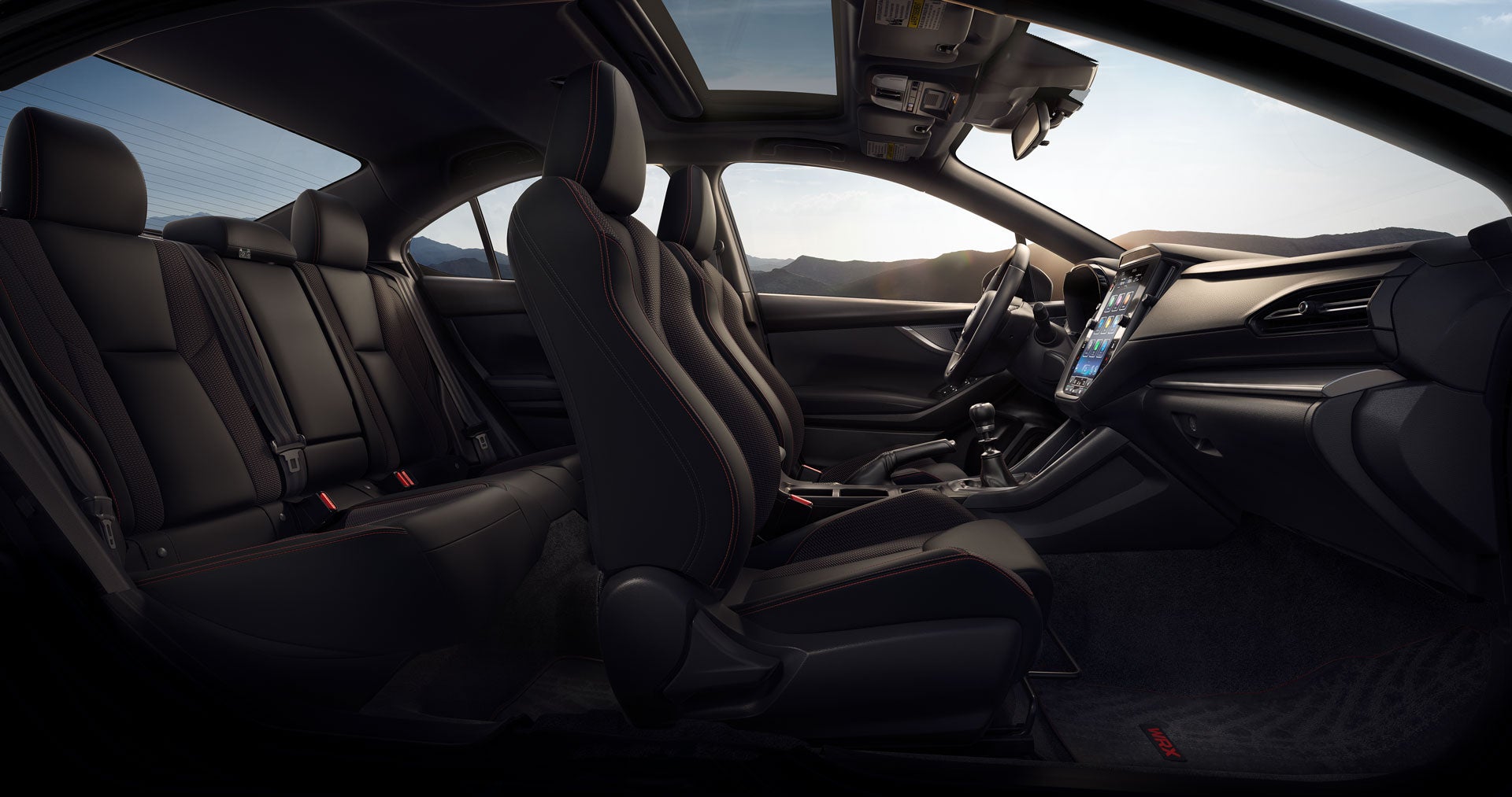 Interior of the 2024 Subaru WRX Premium in Premium Black Cloth