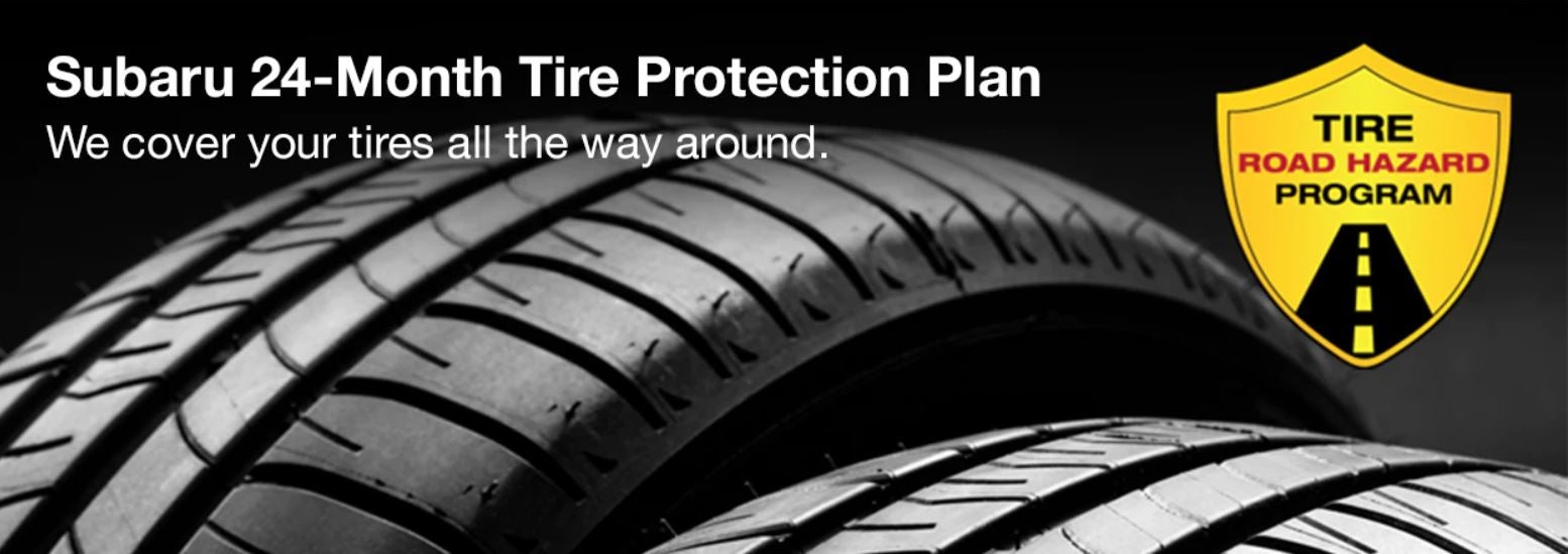 Subaru tire with 24-Month Tire Protection and road hazard program logo. | Subaru Superstore of Surprise in Surprise AZ